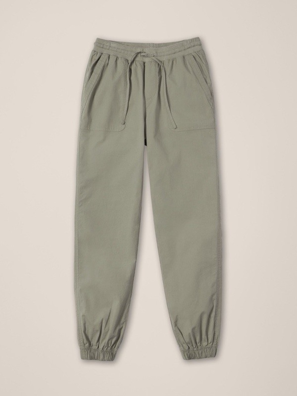 Pact Womens Stretch Poplin Joggers Cotton Blend Pants Shadow Light Green Small